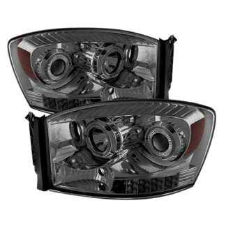 Dodge Ram 1500 06-08 / Ram 2500/3500 06-09 Halo Projector Headlights – Smoked