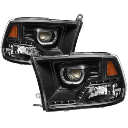 Dodge Ram 2009-2014 Halo LED Projector Headlights - Black
