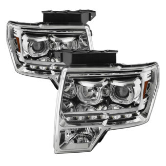 Ford F150 09-14 Projector Headlights - Halogen Model Only ( Not Compatible With Xenon/HID Model ) Projector Headlights - LED Halo - Chrome