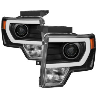 Ford F150 09-14 Projector Headlights - Halogen Model Only ( Not Compatible with Factory Xenon/HID Model ) - Light Bar DRL - Black