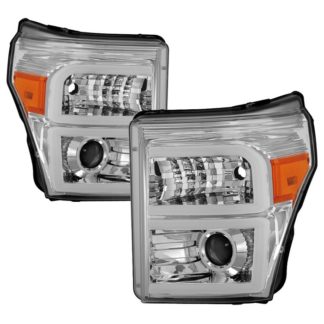 Ford F-250/F-350/F450 Super Duty 11-16 Projector Headlights - Projector Headlights - Light Tube DRL - Chrome