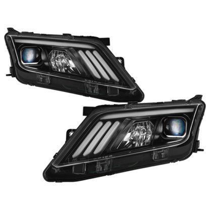 Ford Fusion 2010-2012 Projector Headlights  - Light Tube DRL - Black