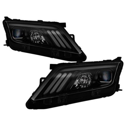 Ford Fusion 2010-2012 Projector Headlights  - Light Tube DRL - Black Smoked