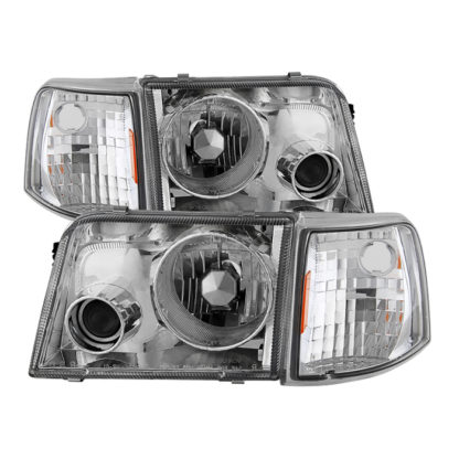 Ford Ranger 93-97 Projector Headlights With Corner Lights  - Chrome
