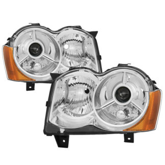 Jeep Grand Cherokee 08-10 Halogen Model Only ( Don‘t Fit HID Models ) OEM Style Projector Headlights – Chrome
