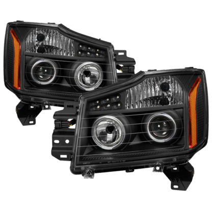 Nissan Titan 04-15 / Nissan Armada 04-07 Projector Headlights - LED Halo - Black