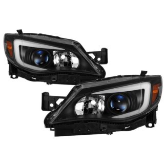 Subaru Impreza WRX Halogen Only 2008-2014 ( Not Compatible With Xenon/HID Model ) – DRL Light Bar Projector Headlights w/Sequential Turn Signal – Black