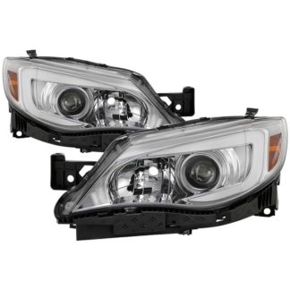 Subaru Impreza WRX Halogen Only 2008-2014 ( Not Compatible With Xenon/HID Model ) – DRL Light Bar Projector Headlights w/Sequential Turn Signal – Chrome
