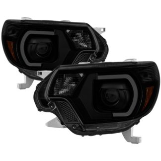 Toyota Tacoma 12-15 Projector Headlights – Light Bar DRL – Black Smoked