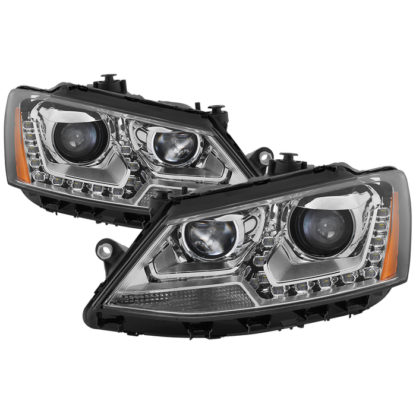 Volkswagen Jetta 11-14 Halogen Model Only ( Not Compatible With Xenon/HID Model )/Only fits sedan models DRL Projector Headlights - Chrome