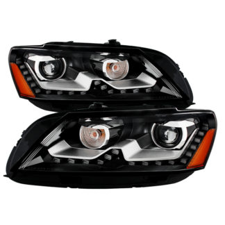 Volkswagen Passat 12-14 OE Projector Headlights - Not Compatible with HID - Black