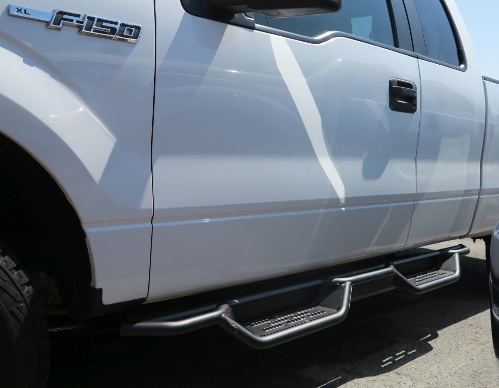 Nerf Bar Drop Down Style Black Carbon Steel 2009-2014 Ford F-150 Super Cab