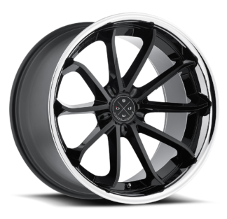Blaque Diamond Wheel / Model BD-23 / Glossy Black w/Chrome SS Lip