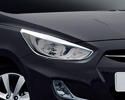 ABS Chrome Head Light Bezel 2012 - 2013 Hyundai Accent-4-Door/5-Door