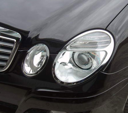 ABS Chrome Head Light Bezel 4-Pc 2007 - 2009 Mercedes-Benz E-Class-W211