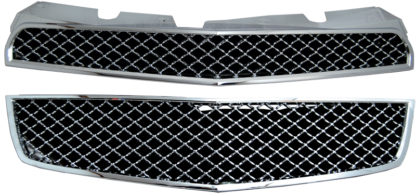 72R-CHEQU10-GME ABS Chrome Bentley Mesh Style Replacement Grille 2Pc