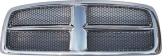 72R-DORAM02-POE-CB ABS OE Replacement Main Grille Chrome Molding w/ Black Mesh Grid Body (Excludes 2002 Ram 2500/3500)