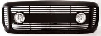 72R-FOF2599L-OBL-BK ABS Black Billet With Big Middle Bar Style Replacement Grille With Light