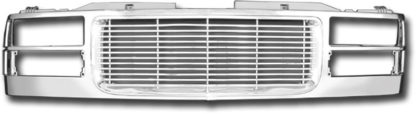 72R-GMC1094-PWB ABS Chrome Horizontal Wavy Billet Style Replacement Grille