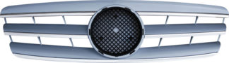 72R-MBCW203014-SC ABS Replacement Grille - Silver/Chrome (Use OEM Emblem 638 888 00 86 - included)