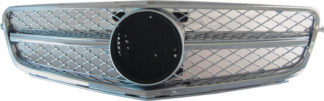 72R-MBCW20412-C63-SC ABS Replacement Main Grille C63 Style- Chrome/Silver (Use OEM Emblem 163 888 00 86 - included)