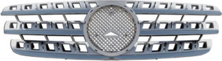 72R-MBMW16398-SC ABS Replacement Grille - Silver/Chrome (Use OEM Emblem 163 888 00 86 - included)