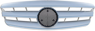 72R-MBSW22107-SC ABS Replacement Grille - Silver/Chrome (Use OEM Emblem 163 888 00 86 - included)