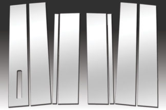 Mirror Finish Stainless Steel Pillar Post w/ Keypad Cutout 8-Pc 2009 - 2016 Ford Flex