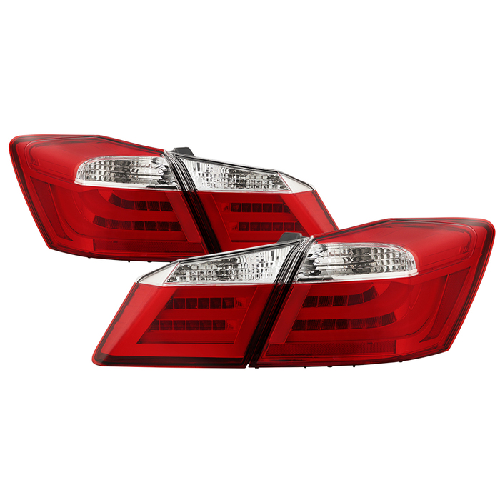 Honda Accord 2013-2015 4DR (does not fit factory LED model) LED Tail Lights  - Red Clear