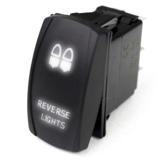 LED Rocker Switch w/ White LED Radiance (Reverse Lights) - RSLJ13W