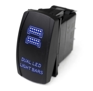 LED Rocker Switch w/ Blue LED Radiance (Dual LED Light Bar) - RSLJ35B