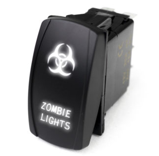 LED Rocker Switch w/ White LED Radiance (Zombie Lights) - RSLJ18W