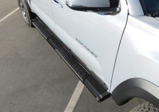 Running Board - S Series Cab Length OE Style; 2005-2018 Toyota Tacoma Double/Crew Cab (Black)