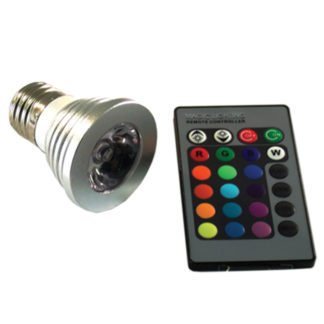 3W E27 LED Light Bulb with Remote – RGB – RS-RGB-110V-E27(3W)