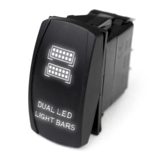 LED Rocker Switch w/ White LED Radiance (Dual LED Light Bar) - RSLJ35W