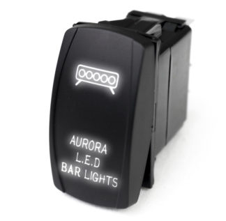 LED Rocker Switch w/ White LED Radiance (Aurora LED Bar Lights) - RSLJ47W