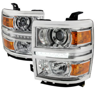 14-16 Chevrolet Silverado Chrome Projector HeadLights With LED