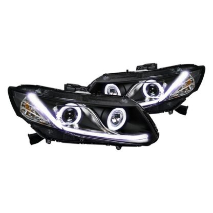 12-13 Honda Civic R8 Style Projector HeadLight - Black