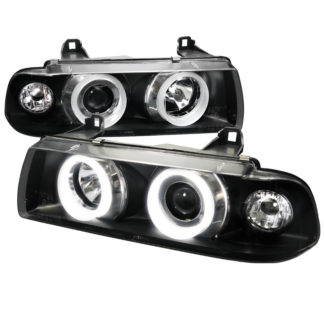 92-98 BMW 3 Series SMD LED Iced Halo Projector HeadLight Black Housing