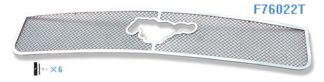 Mesh Grille 2005-2009 Ford Mustang  Main Upper Chrome V6 With Logo Show