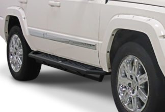 Jeep Side Armor - 2 Inch Black Square Tube Style - 2005-2010 Jeep Commander