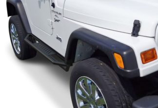 Jeep Side Armor - 2 Inch Black Square Tube Style - 1987-2006 Jeep Wrangler
