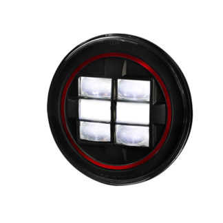 Universal Universal Universal 7 Inch Round Projector HeadLight – Black (Red)