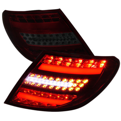 07-11 Mercedes C Class Led Tail Lights Red Smoke