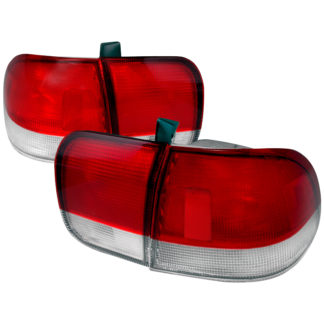 96-98 Honda Civic Tail Lights Red Clear 4Dr