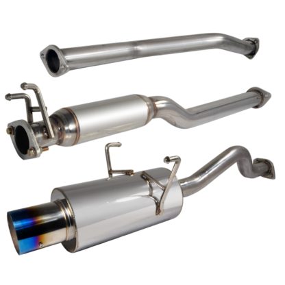 01-05 Honda Civic 2.5 Inch Inlet N1 Style Catback Exhaust With Burnt Tip 2 Or 4 Door