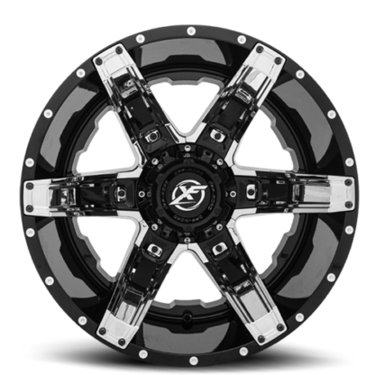 Gloss Black w/Chrome Inserts are rugged with unique styling. Sizes vary from 17 to 26 Inch with various widths that fit all 4 x 4 lifted trucks. Available for shipping with wheel and tire packages including lug and lock installation kits. Call 888.400.3957 for expert wheel and tire advice.