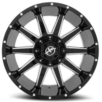 Gloss Black Milled are rugged with unique styling. Sizes vary from 17 to 26 Inch with various widths that fit all 4 x 4 lifted trucks. Available for shipping with wheel and tire packages including lug and lock installation kits. Call 888.400.3957 for expert wheel and tire advice.