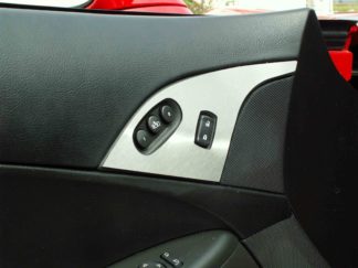 Door Lock Trim Plate Satin w/option button 2pc |2005-2013 Chevrolet Corvette