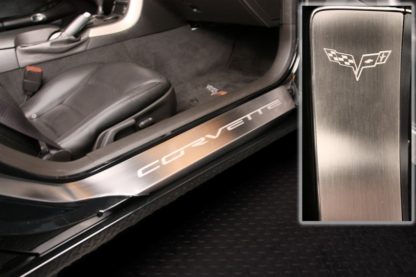 Doorsills Etched GM LICENSED Satin 2pc |2005-2013 Chevrolet Corvette